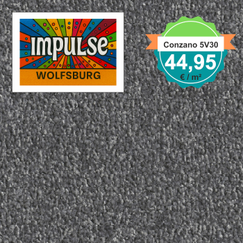 Vorwerk Teppichboden Conzano 5V30 dunkelgrau – Querformat, Teppichboden in tiefem Dunkelgrau für edle Akzente, nur 44,95 €